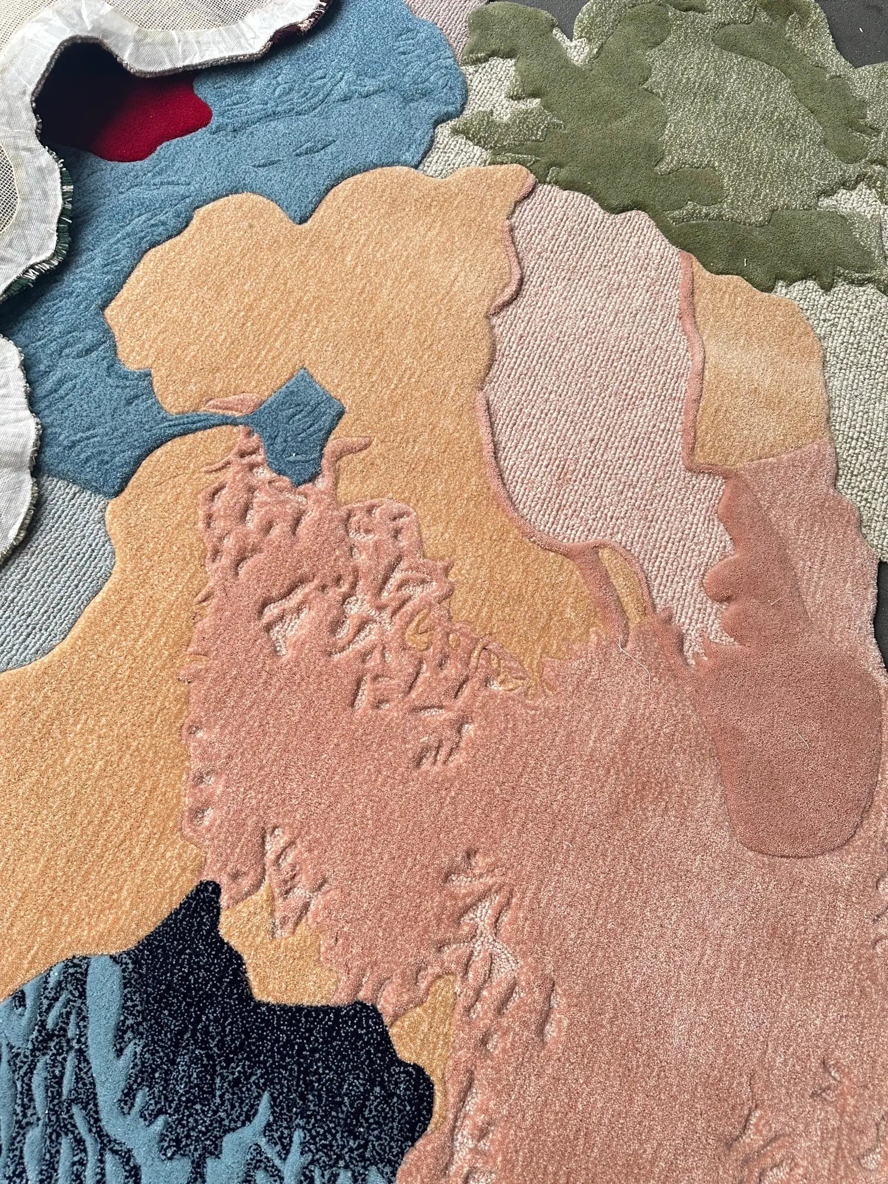 Irregular Painterly Composition Vibrant Rug