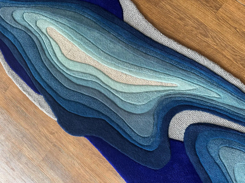 Ocean Contour Layered Abstract Designer Carpet