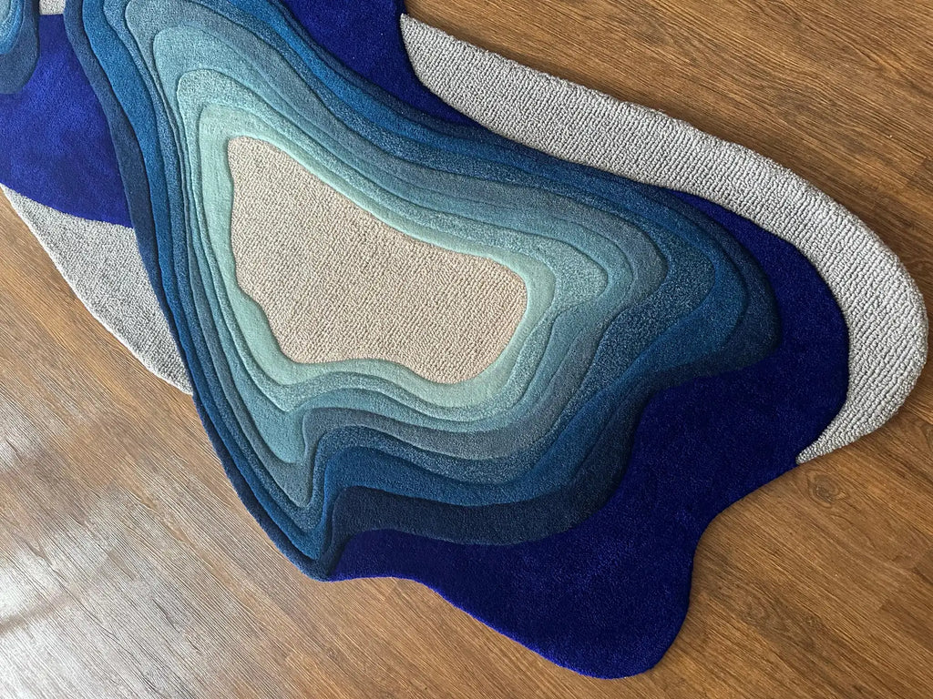 Ocean Contour Layered Abstract Designer Carpet
