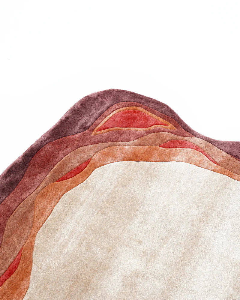Contemporary Agate Layered Viscose Wool Rug