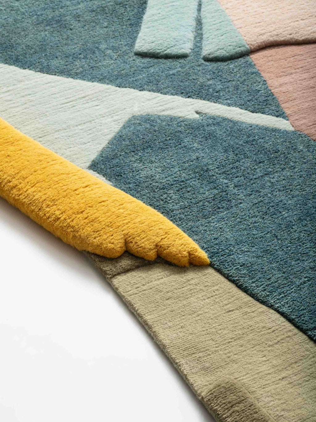 Contemporary Sculptural Cubist Wool Rug