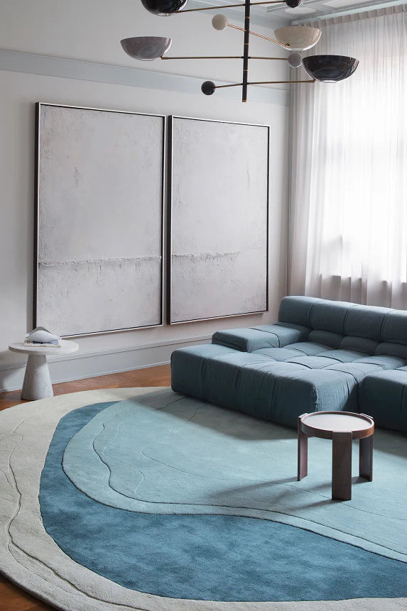 Azure Tide Organic Wool Rug
