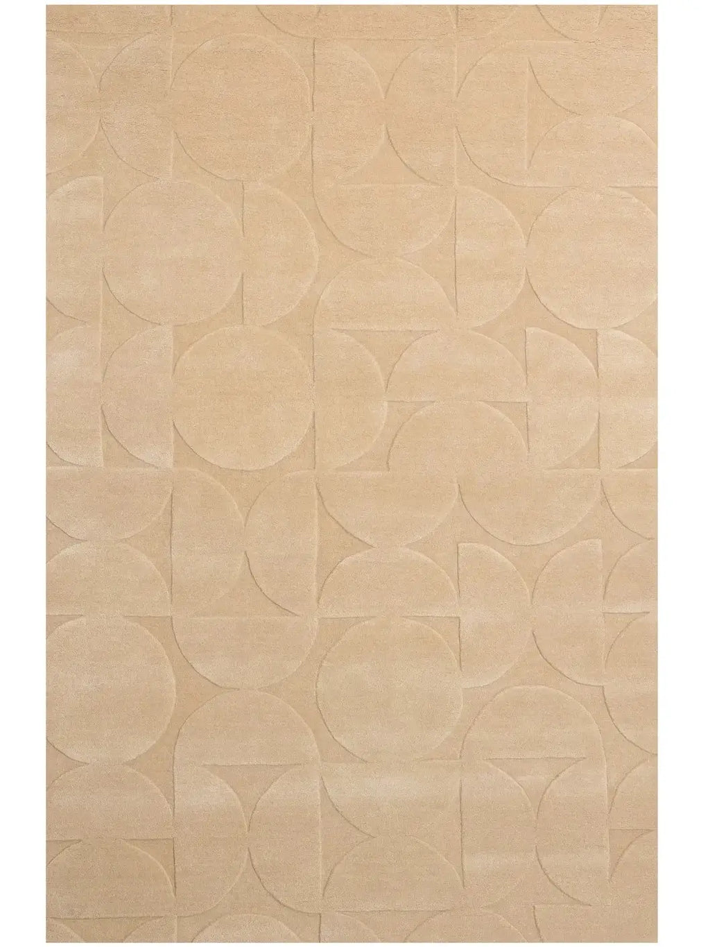 Soft Sand Geometric Designer Wool Rug