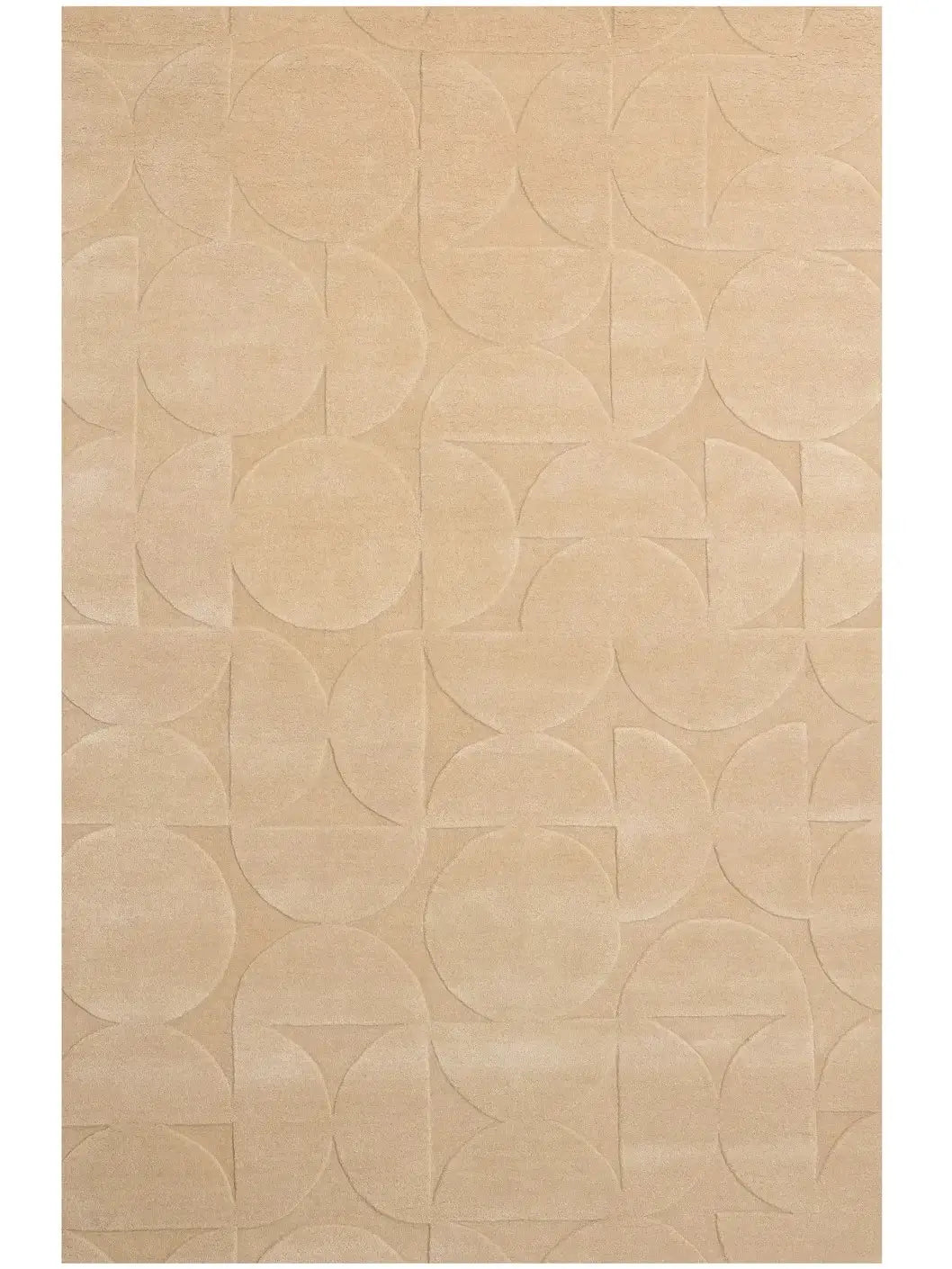 Soft Sand Geometric Designer Wool Rug