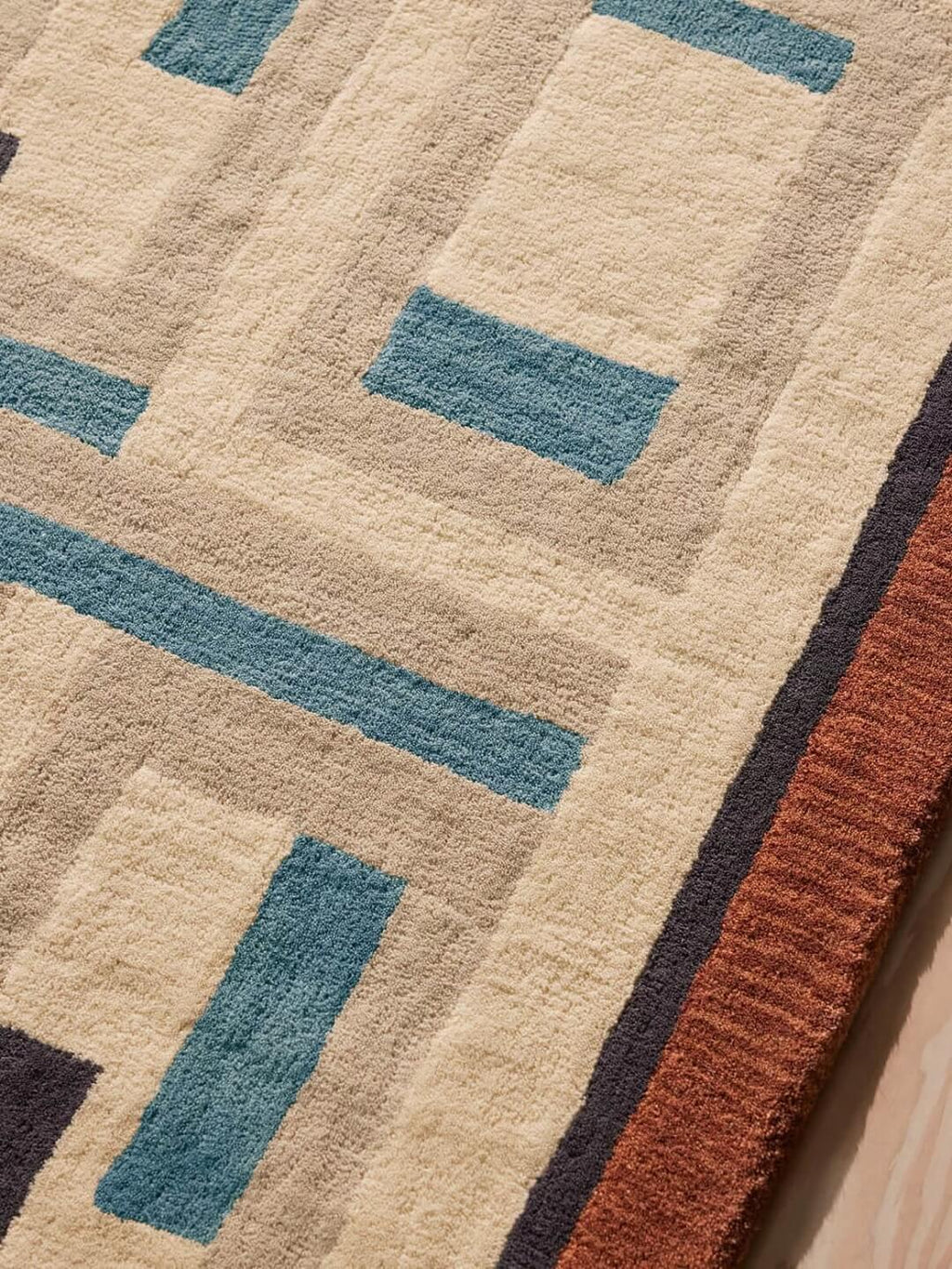 Modern Geometric Grid Hand Tufted Rug