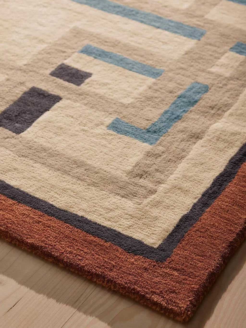 Modern Geometric Grid Hand Tufted Rug