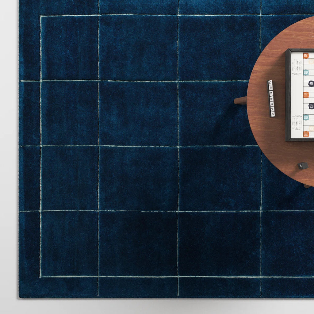 Midnight Grid Wool Rug