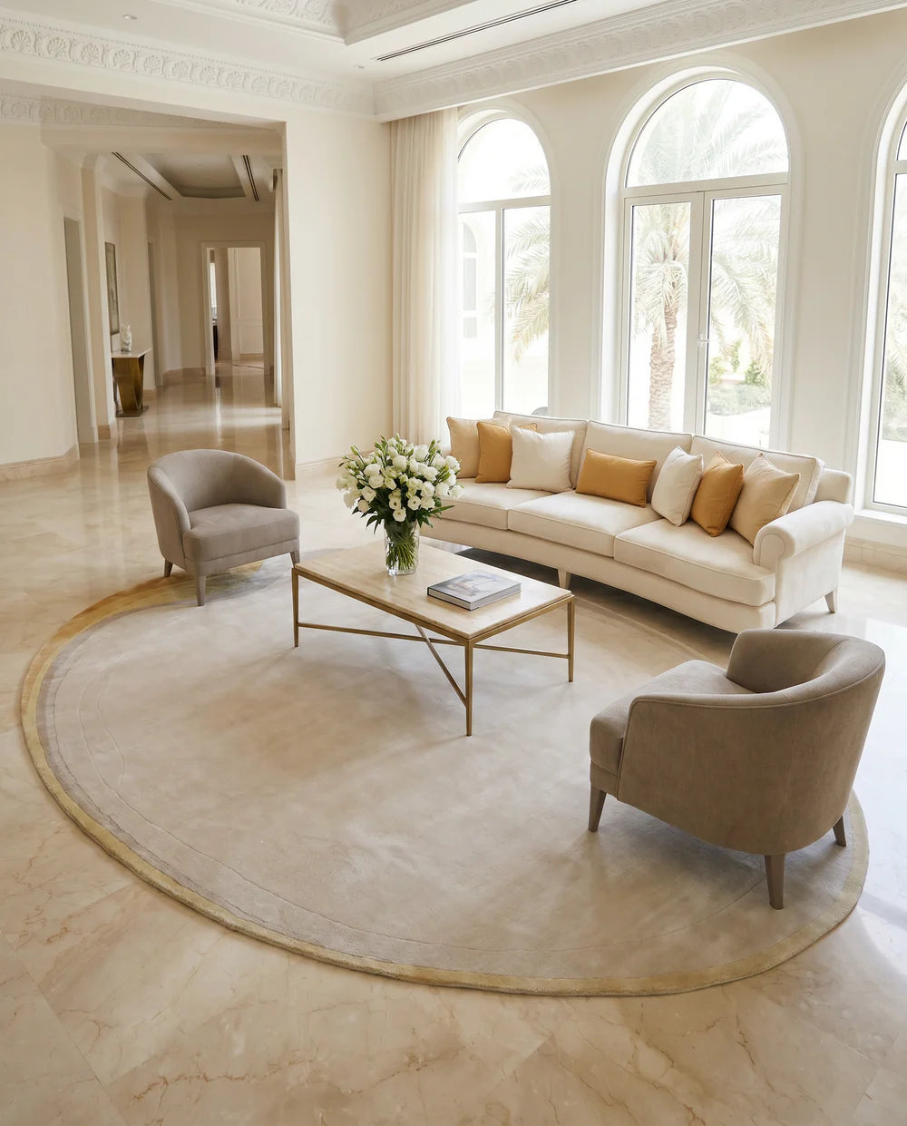 Ivory Horizon Luxury Organic Wool Area Rug