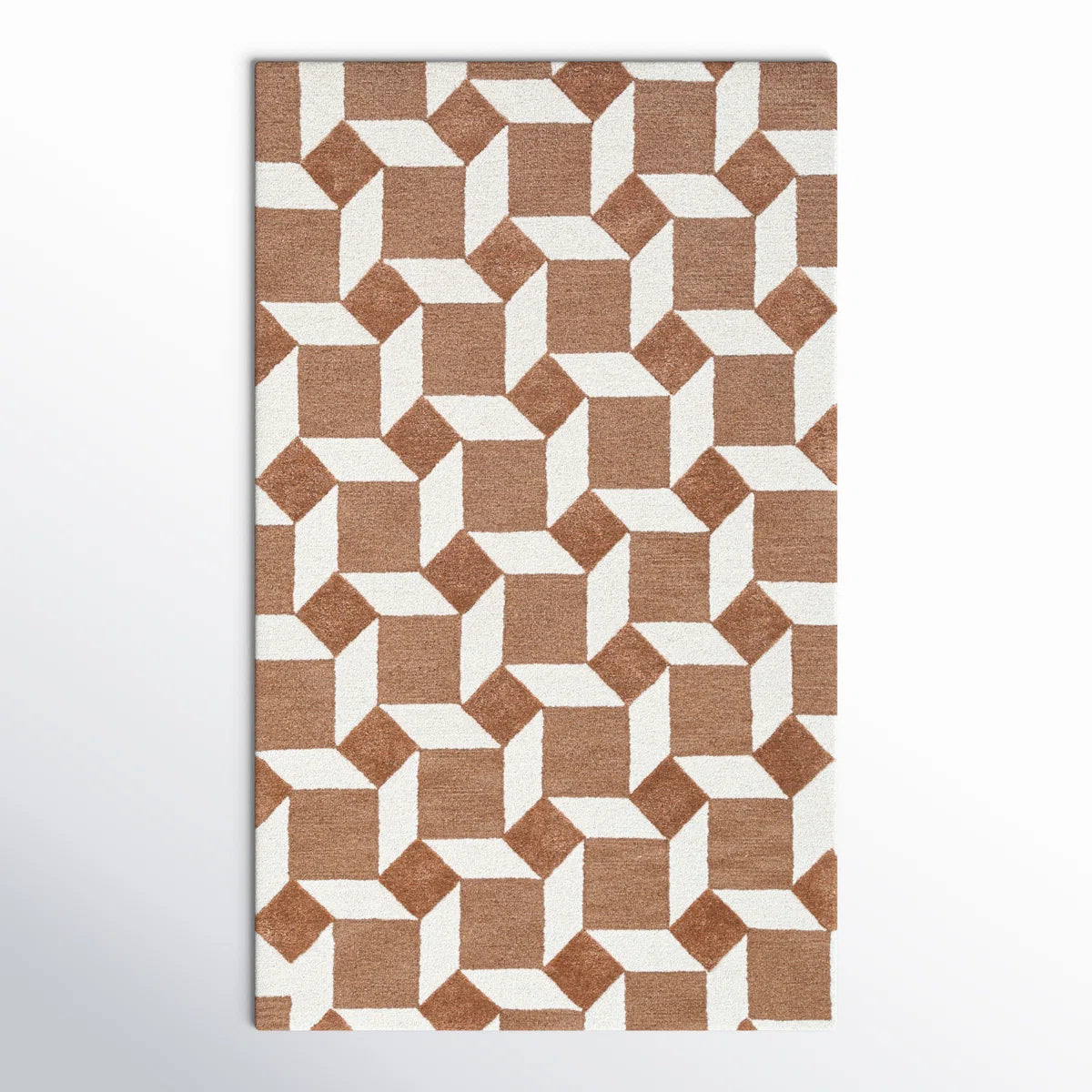 Caramel Cube Wool Rug