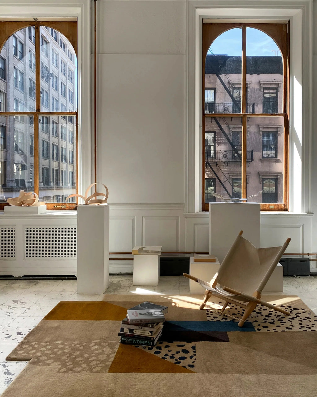 Beige Modern Abstract Designer Rug