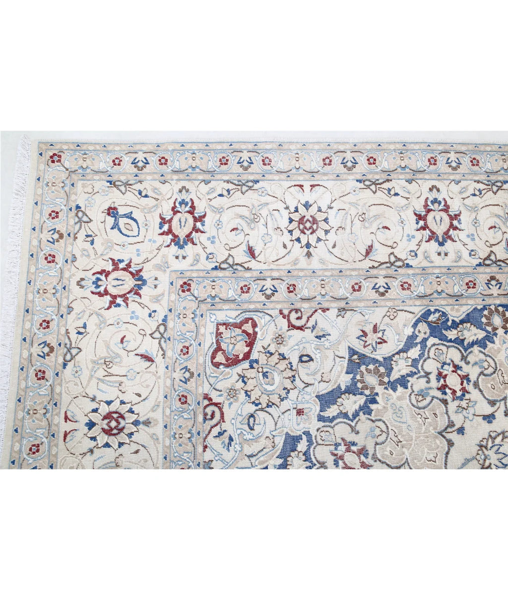 Hand-Knotted Persian Medallion Wool & Silk Inlay Luxury Rug