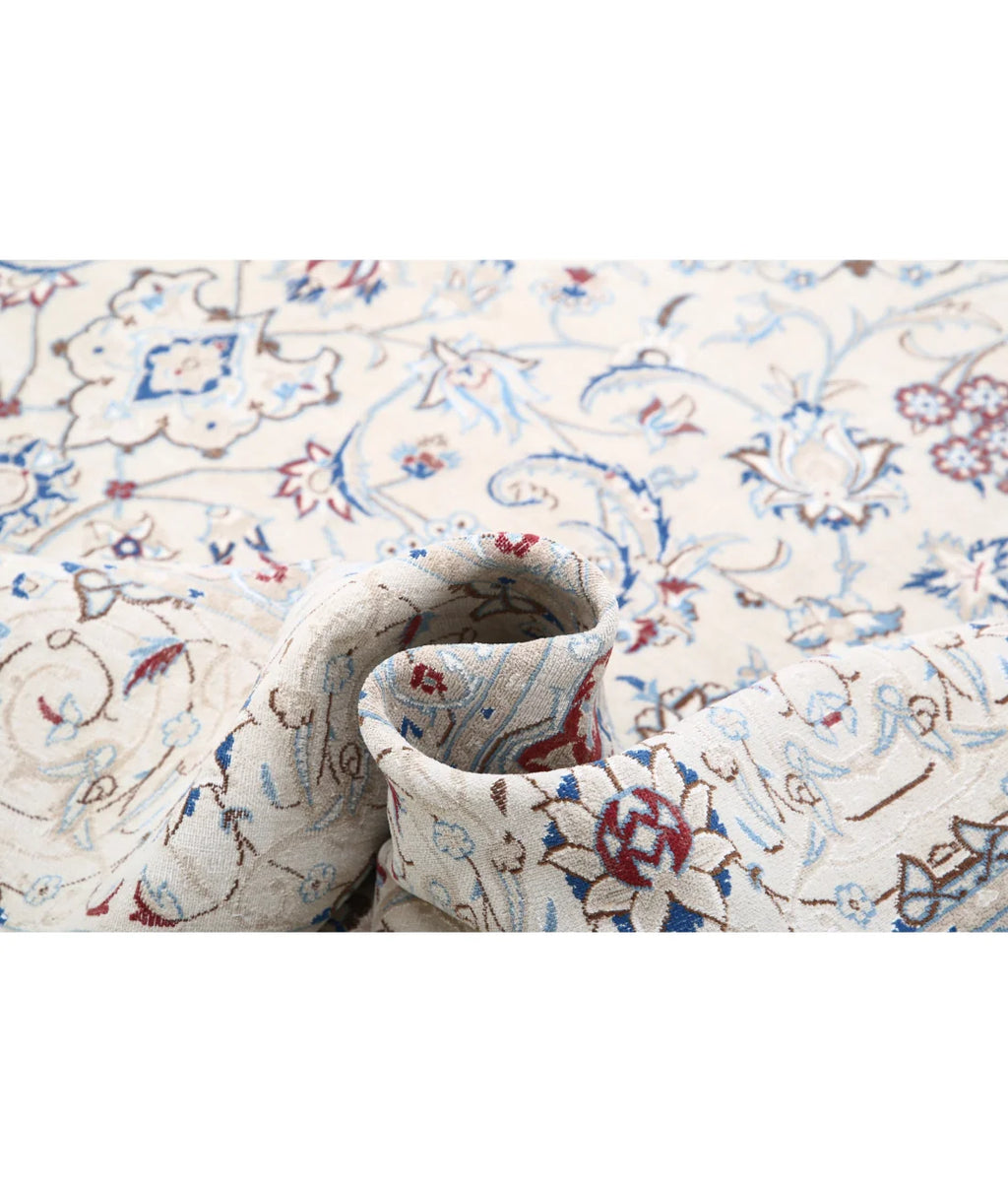Hand-Knotted Persian Medallion Wool & Silk Inlay Luxury Rug