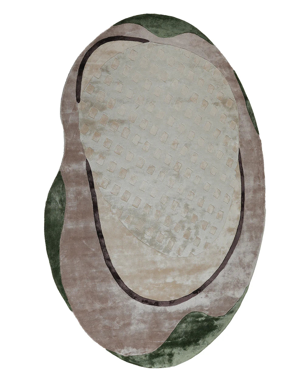 Aura Layered Pebble Viscose Wool Rug