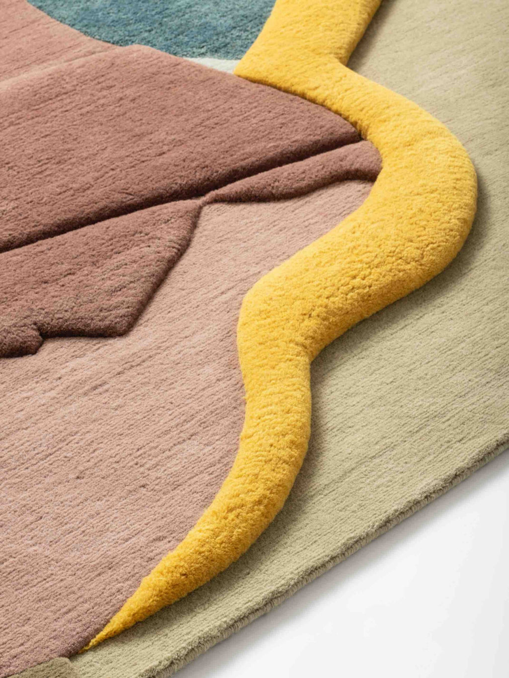 Contemporary Sculptural Cubist Wool Rug