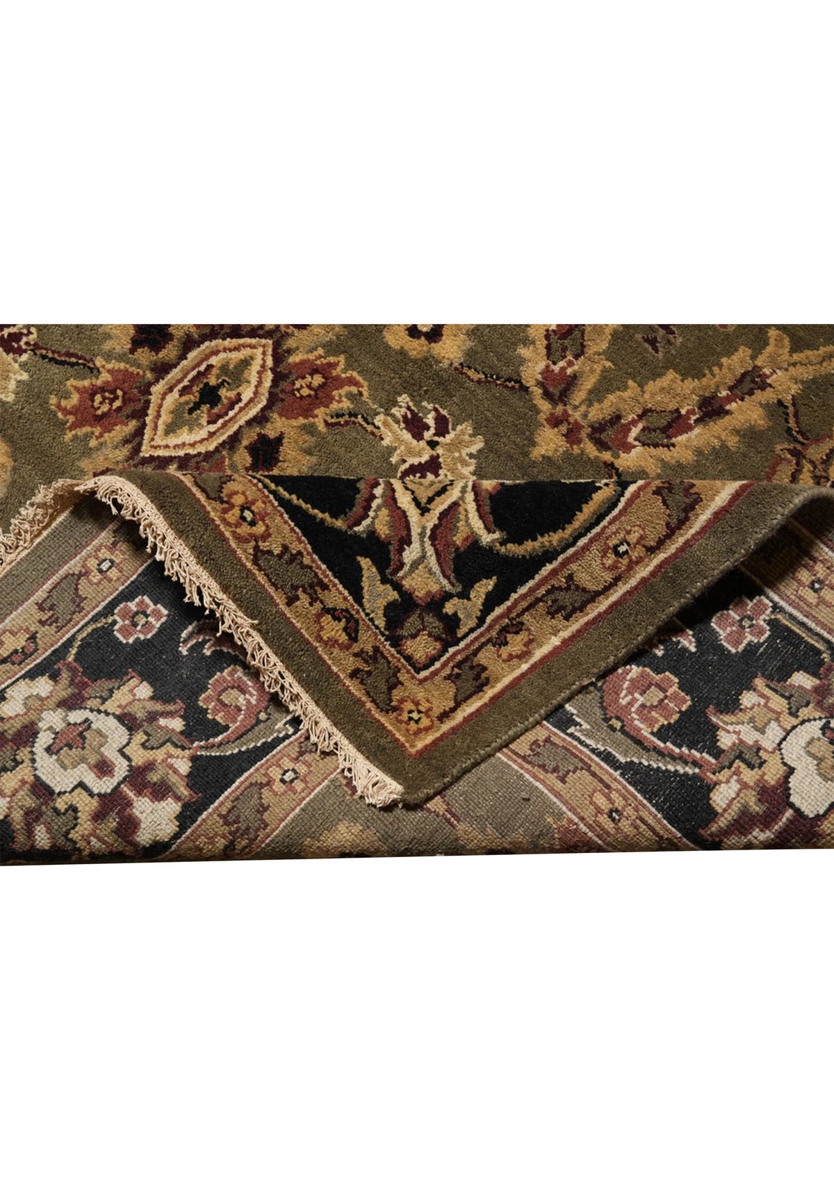Sultanabad Heritage Moss Olive Hand-Knotted Wool Rug