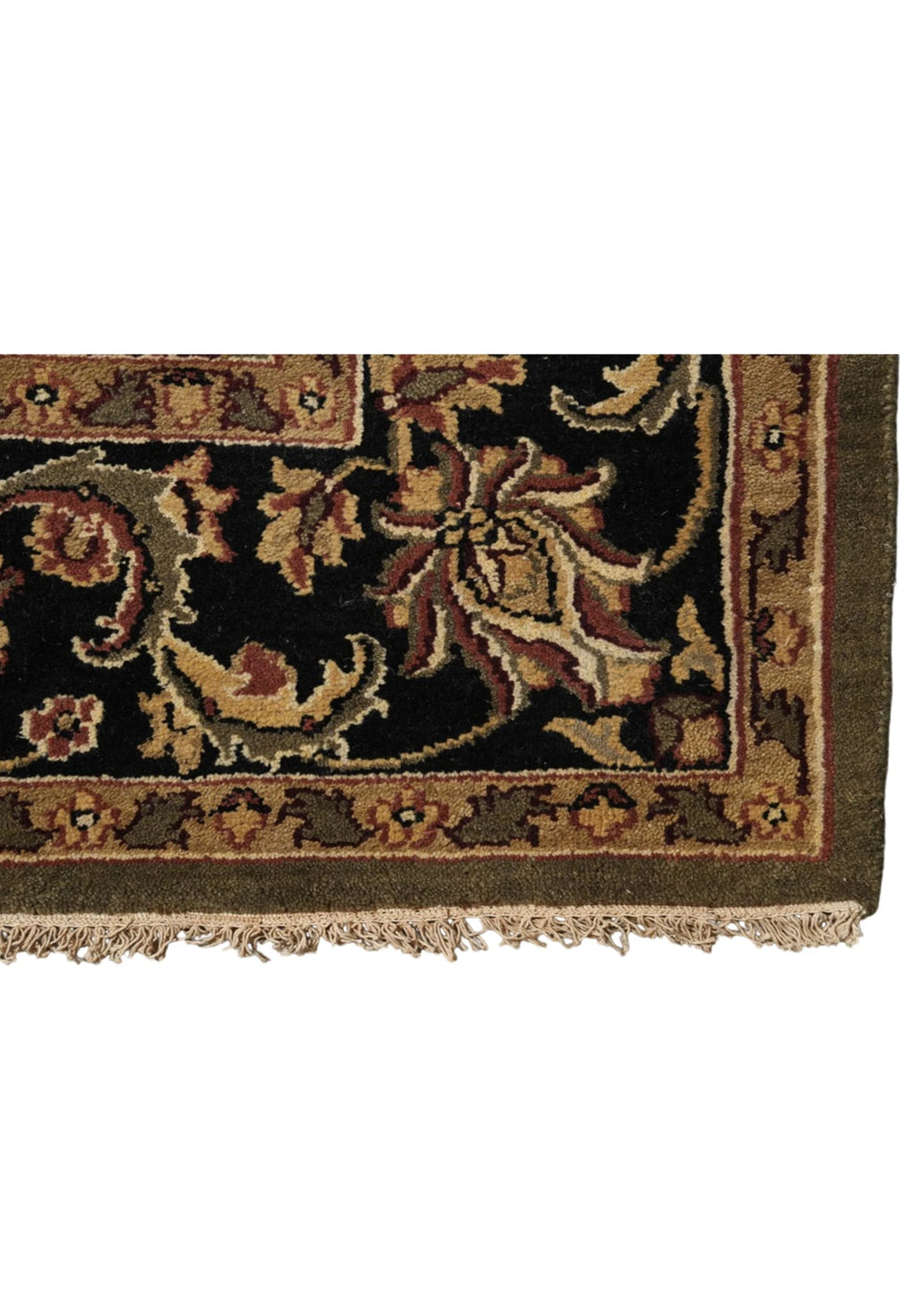Sultanabad Heritage Moss Olive Hand-Knotted Wool Rug