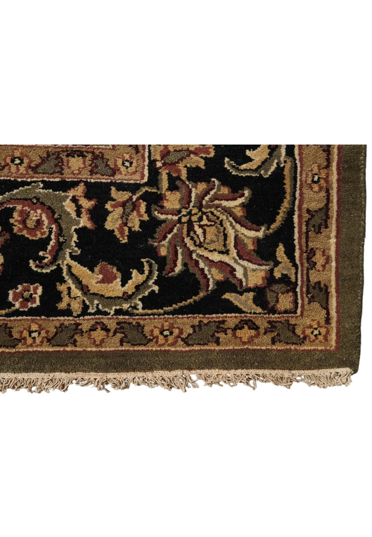 Sultanabad Heritage Moss Olive Hand-Knotted Wool Rug