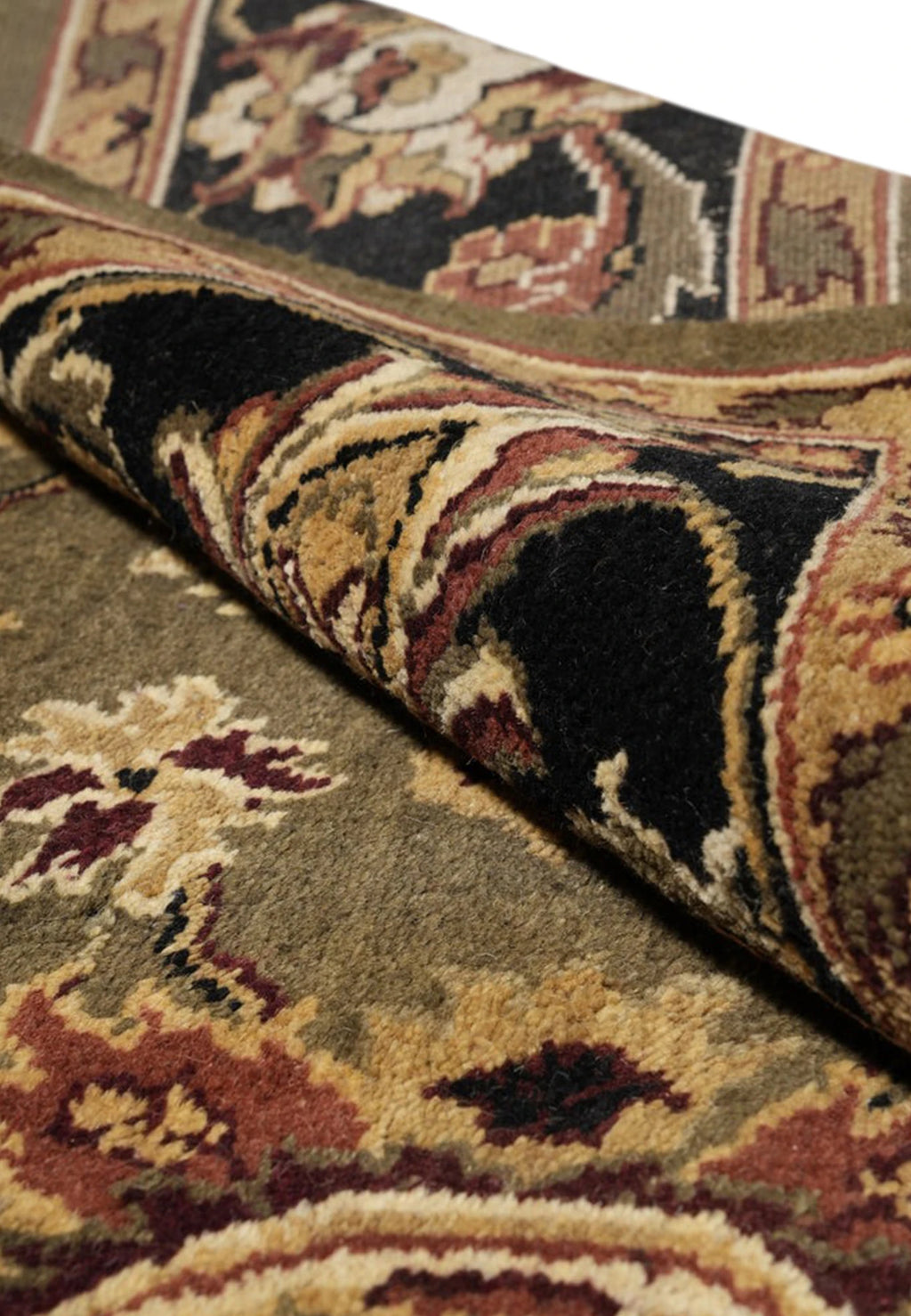 Sultanabad Heritage Moss Olive Hand-Knotted Wool Rug