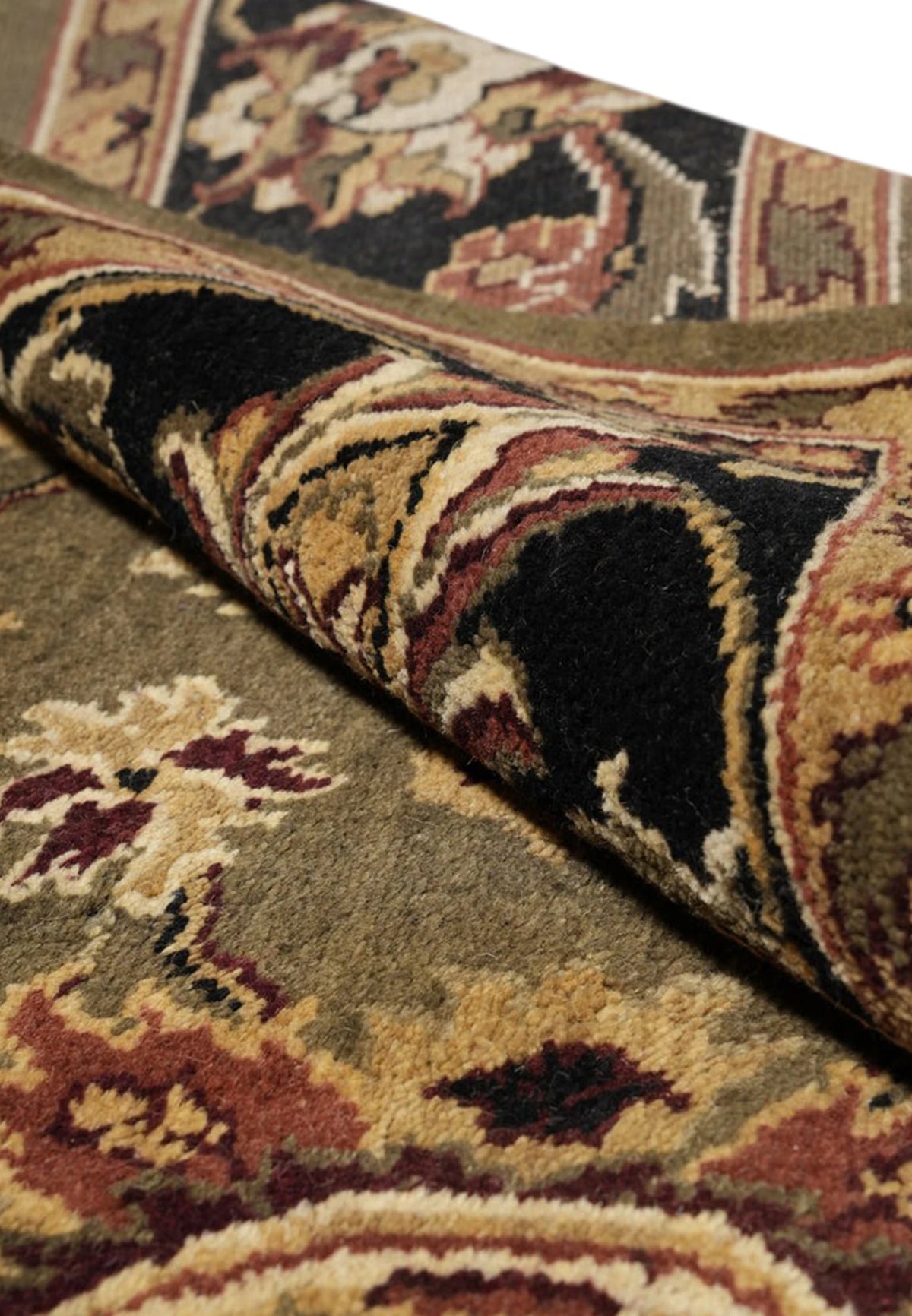 Sultanabad Heritage Moss Olive Hand-Knotted Wool Rug