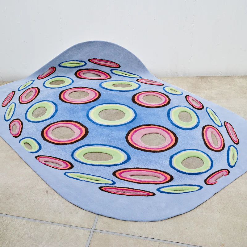 Contemporary Polka Dot Wool Rug