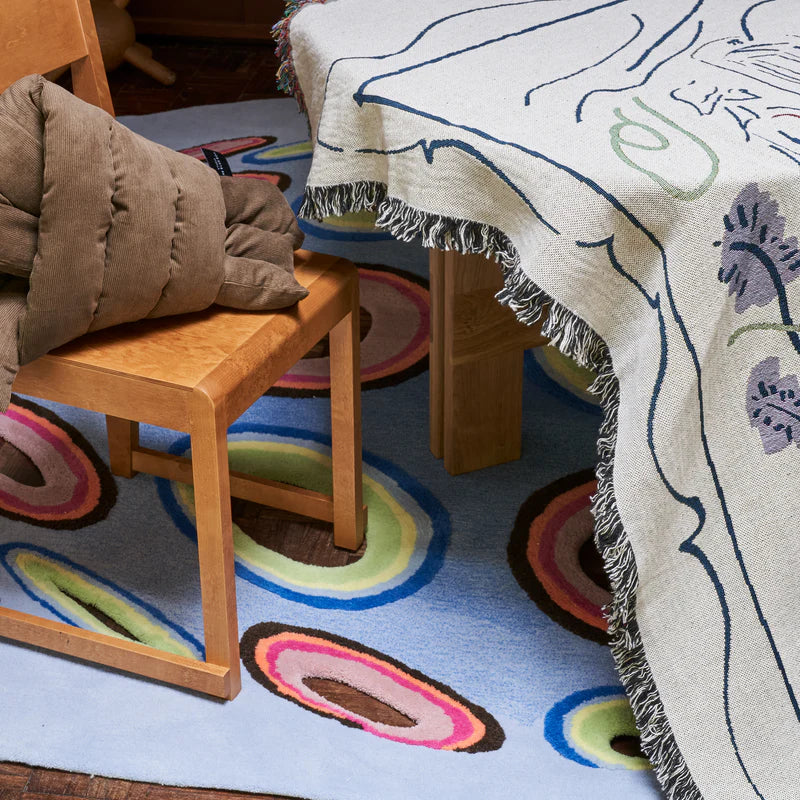 Contemporary Polka Dot Wool Rug