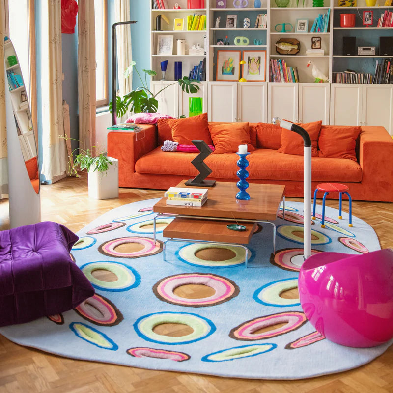 Contemporary Polka Dot Wool Rug