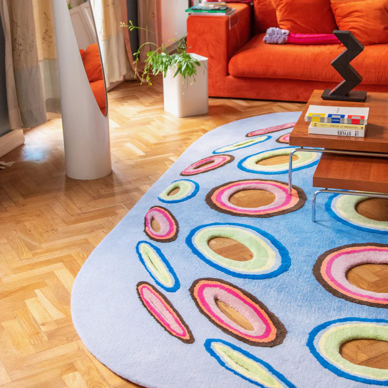 Contemporary Polka Dot Wool Rug