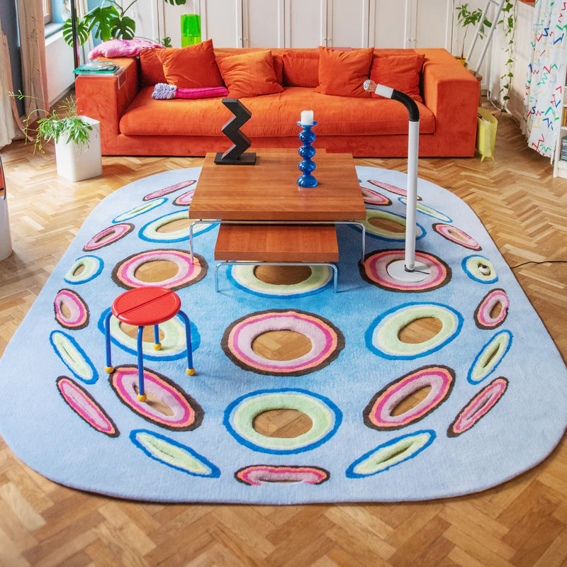 Contemporary Polka Dot Wool Rug