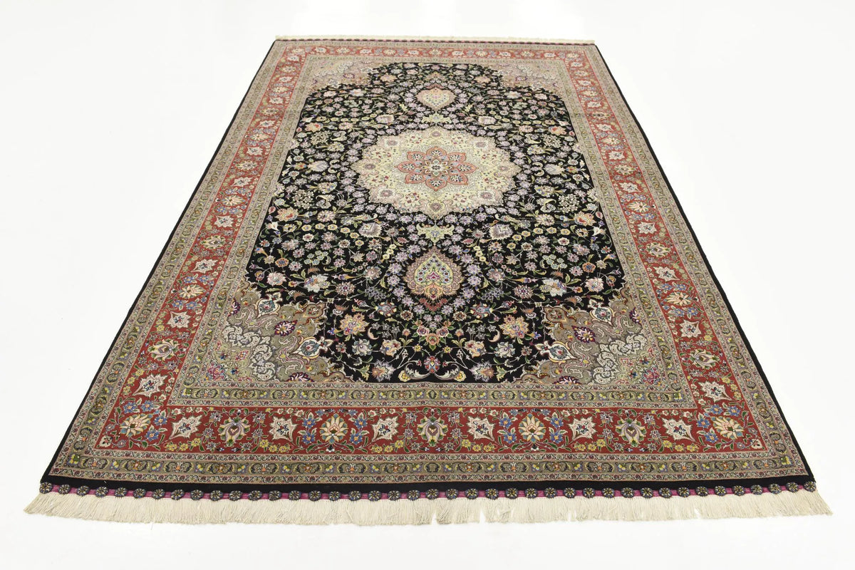 The Obsidian Sovereign Antique Noir Arabesque Medallion Area Rug