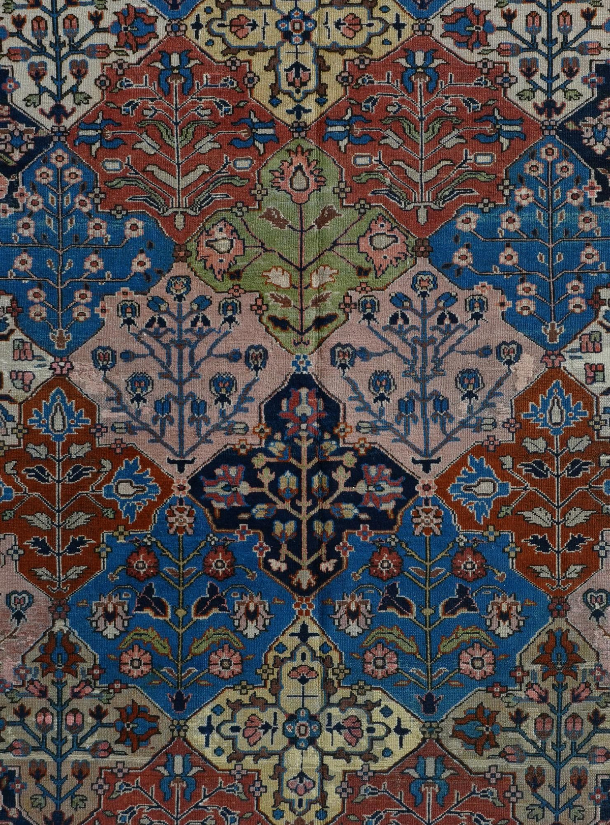 Vintage Bakhtiari Garden Lattice Wool Rug