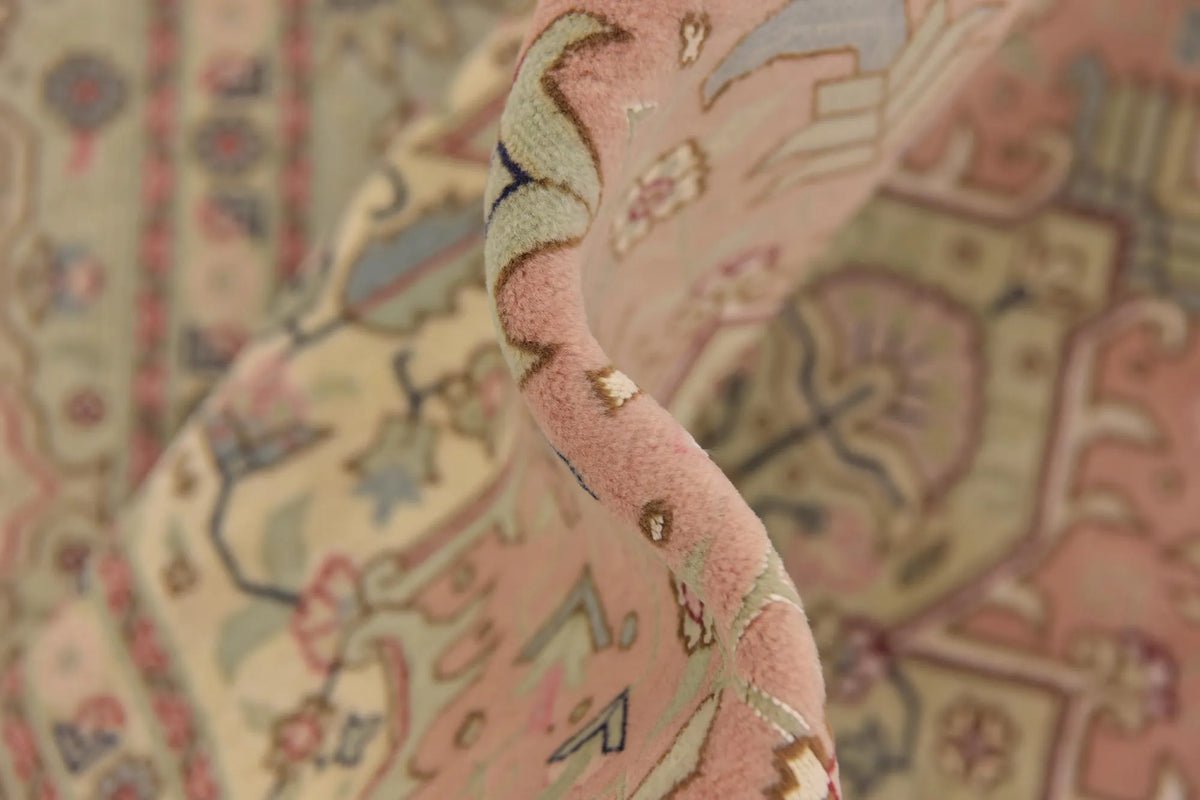 Hand-Knotted Antique Heriz Medallion Rug