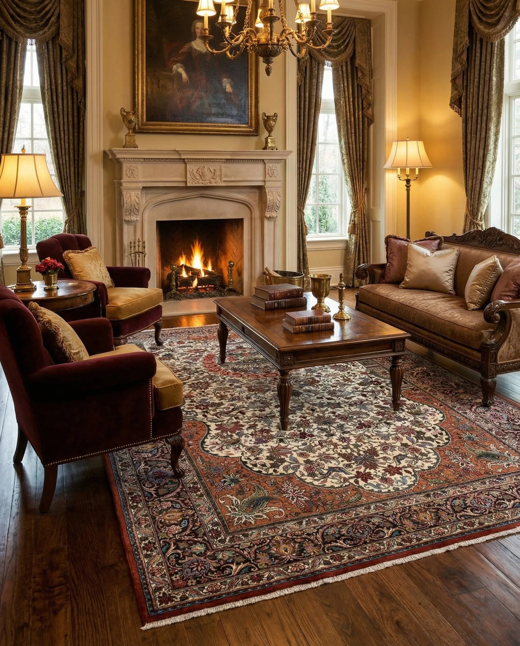 The Eden Arch Hand-Knotted Tree of Life Mehrab Rug