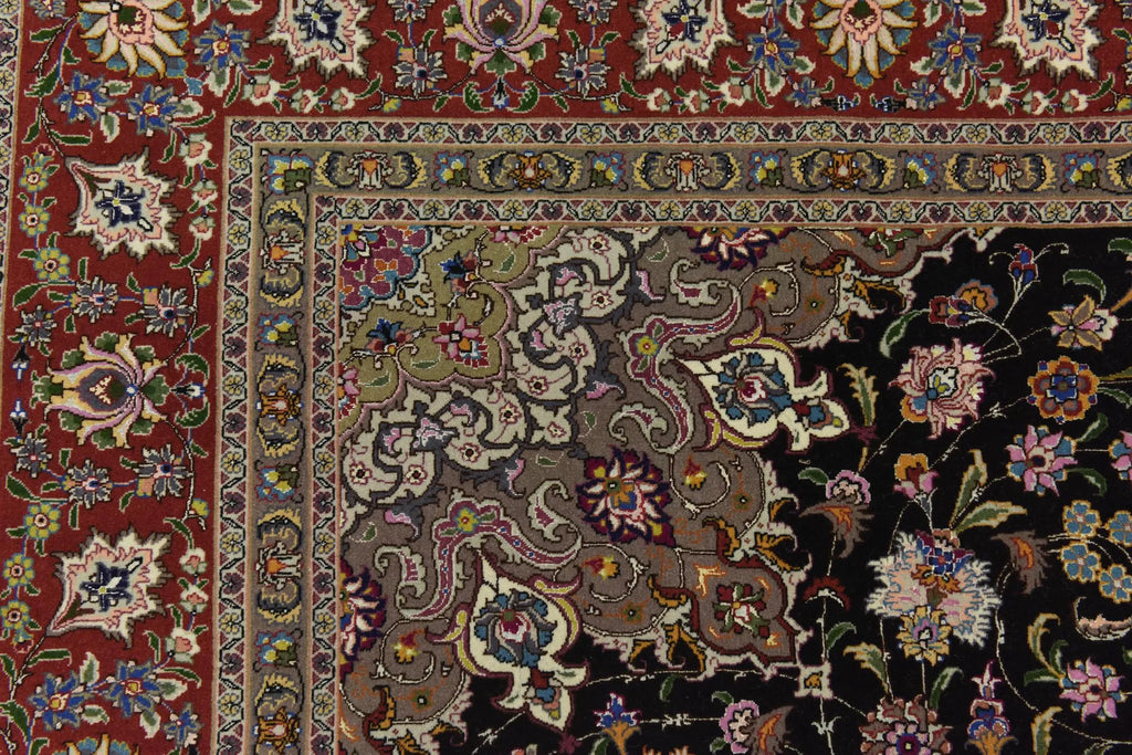 The Obsidian Sovereign Antique Noir Arabesque Medallion Area Rug