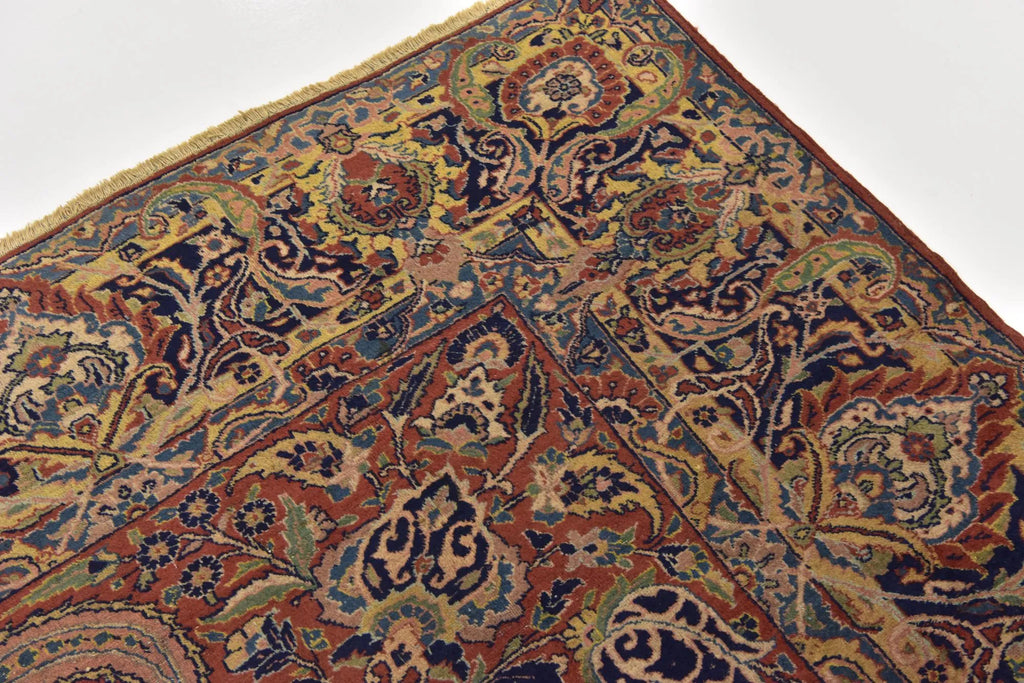Hand-Knotted Royal Paisley Rust Wool Carpet