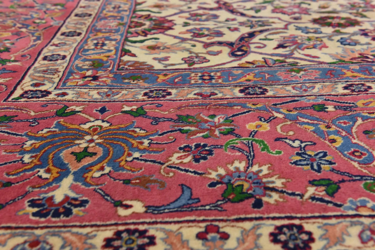 Imperial Khorasan Hand-Knotted Persian Floral Wool Rug