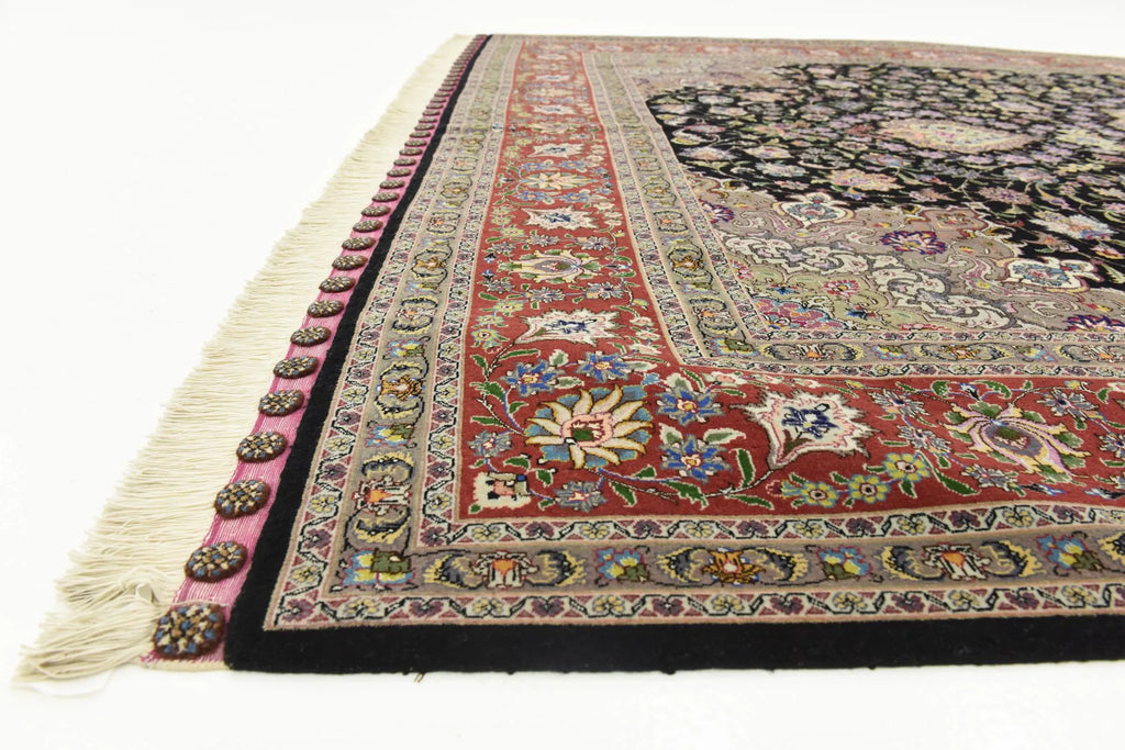 The Obsidian Sovereign Antique Noir Arabesque Medallion Area Rug