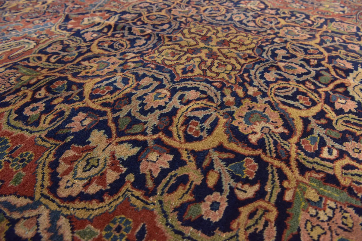 Hand-Knotted Royal Paisley Rust Wool Carpet