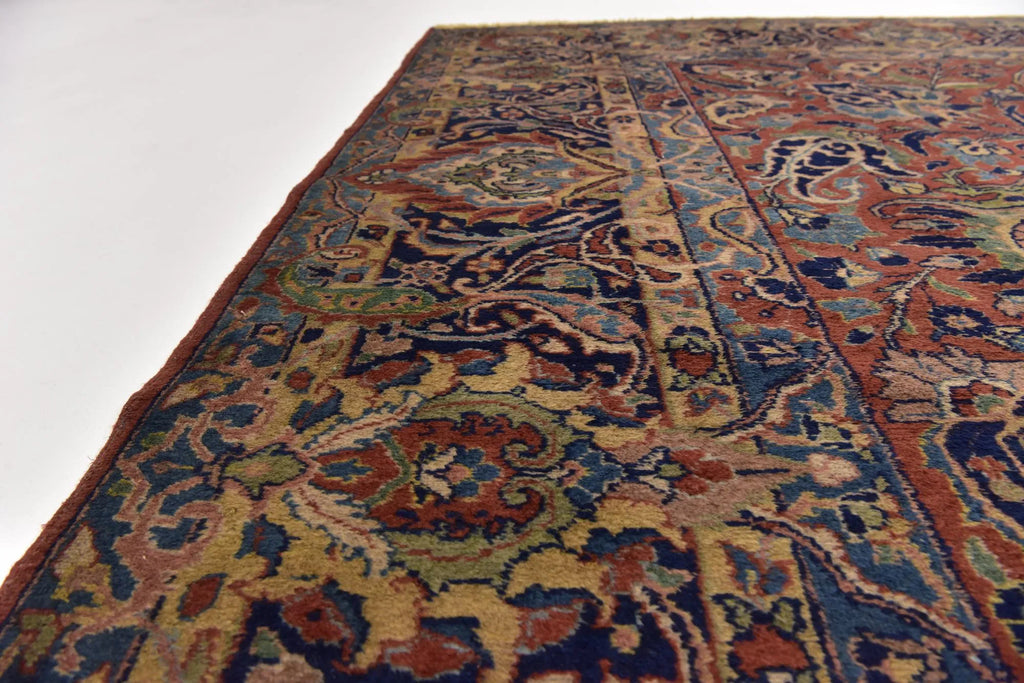 Hand-Knotted Royal Paisley Rust Wool Carpet