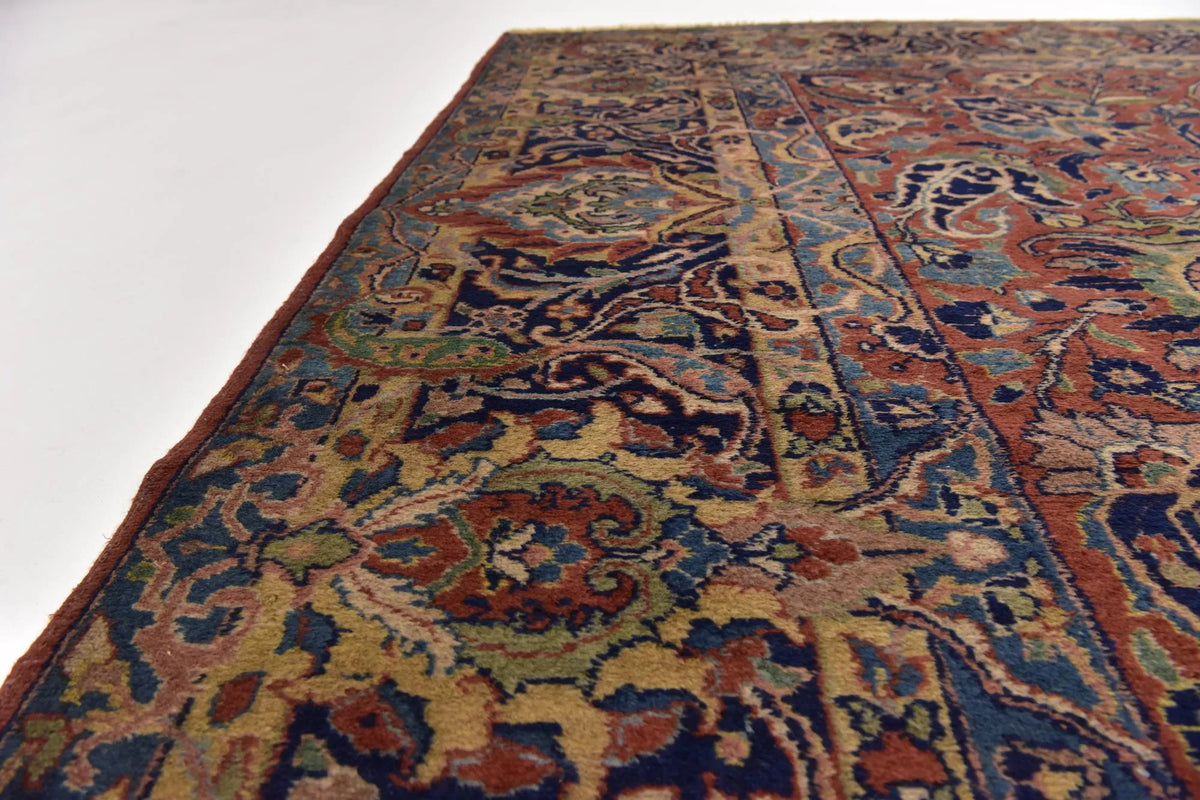 Hand-Knotted Royal Paisley Rust Wool Carpet