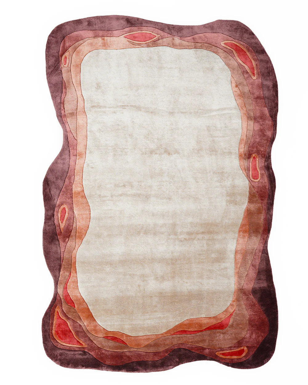 Contemporary Agate Layered Viscose Wool Rug