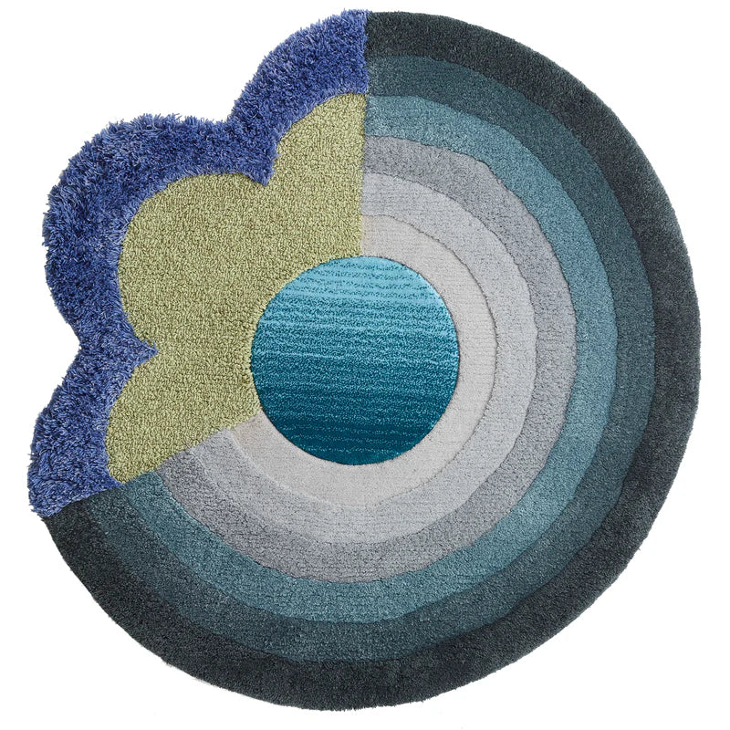 Artistic Layered Circle Wool Rug