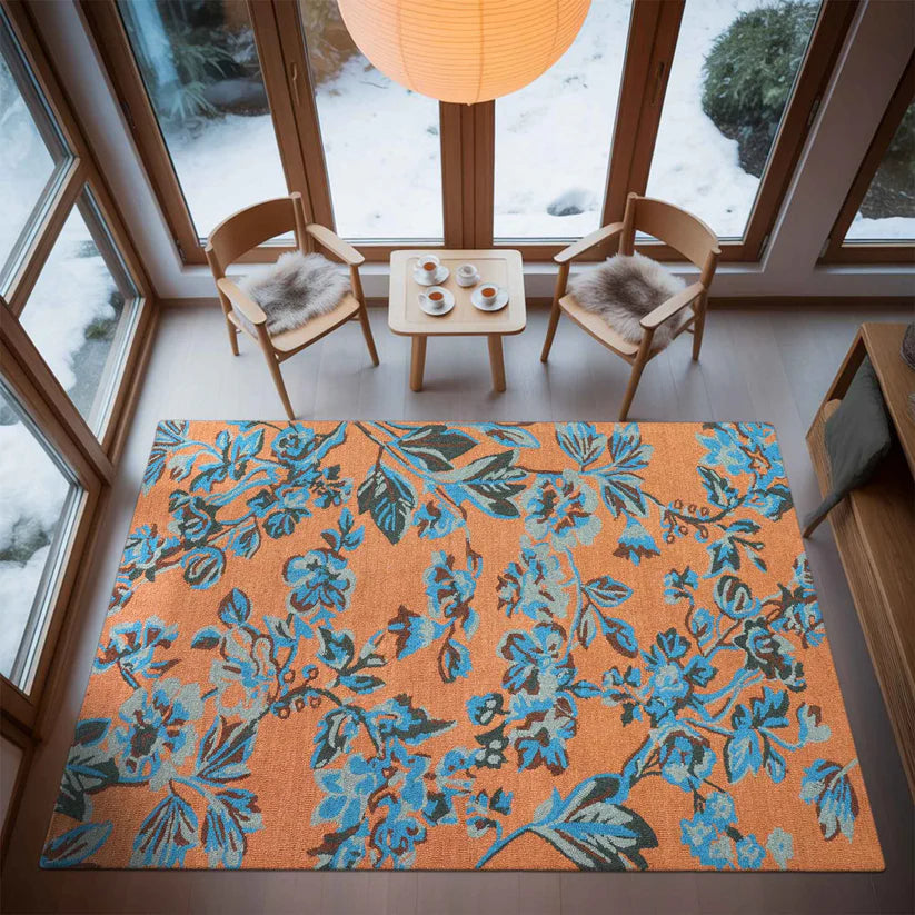 Rustic Bloom Handcrafted Carpet