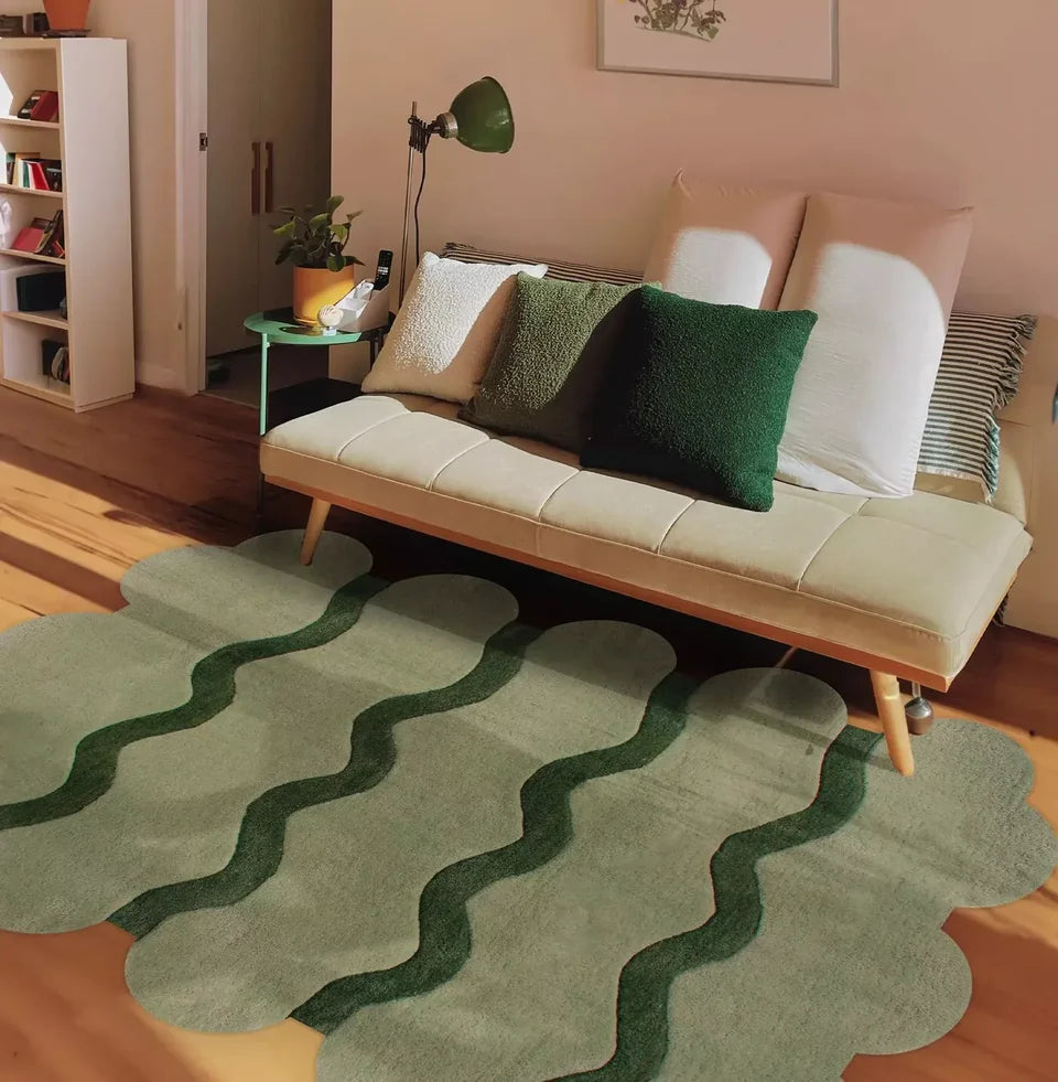Green Flow Pattern Area Rug
