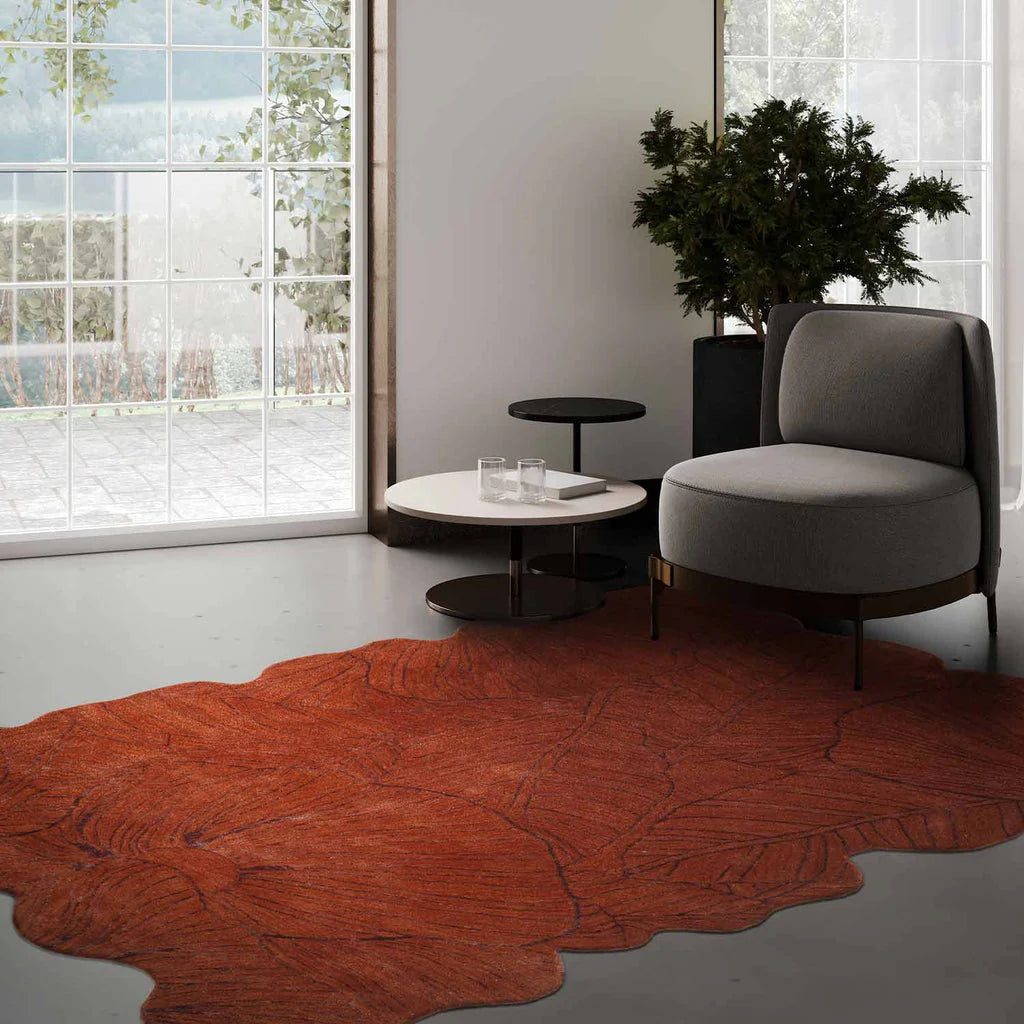 Terracotta Organic Vein Designer Rug