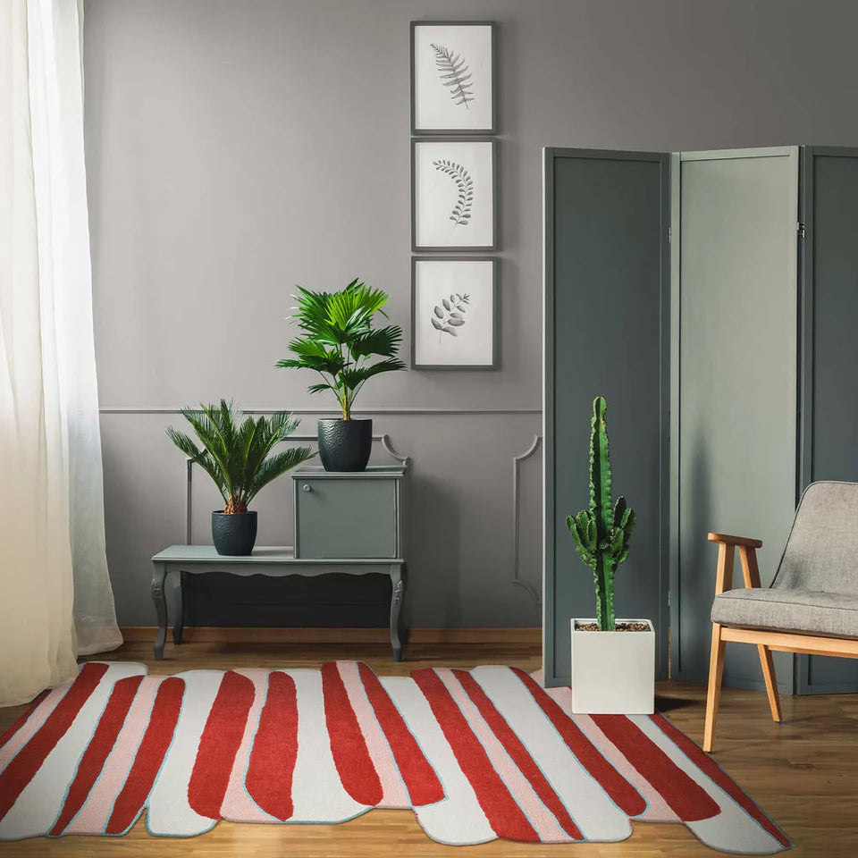 Crimson Pulse Modern Area Rug