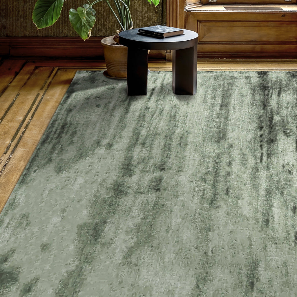 Elysian Sage Velvet-Touch High Sheen Viscose Silk Carpet
