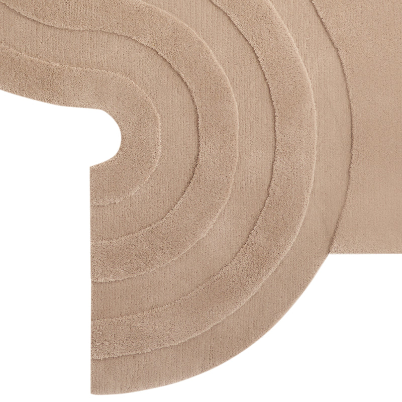 Luxury Minimalist Beige Wool Rug