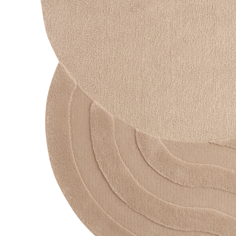 Luxury Minimalist Beige Wool Rug