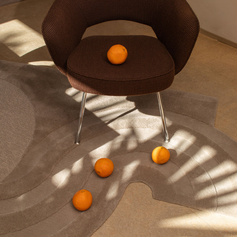 Luxury Minimalist Beige Wool Rug