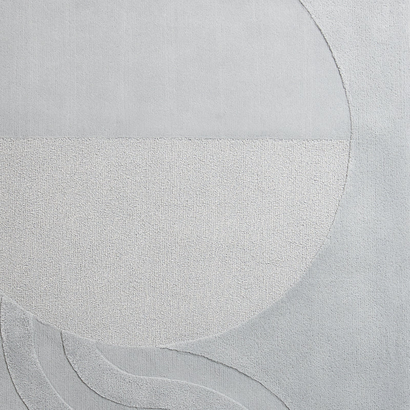 Modern Sculptural Grey Wool Rug